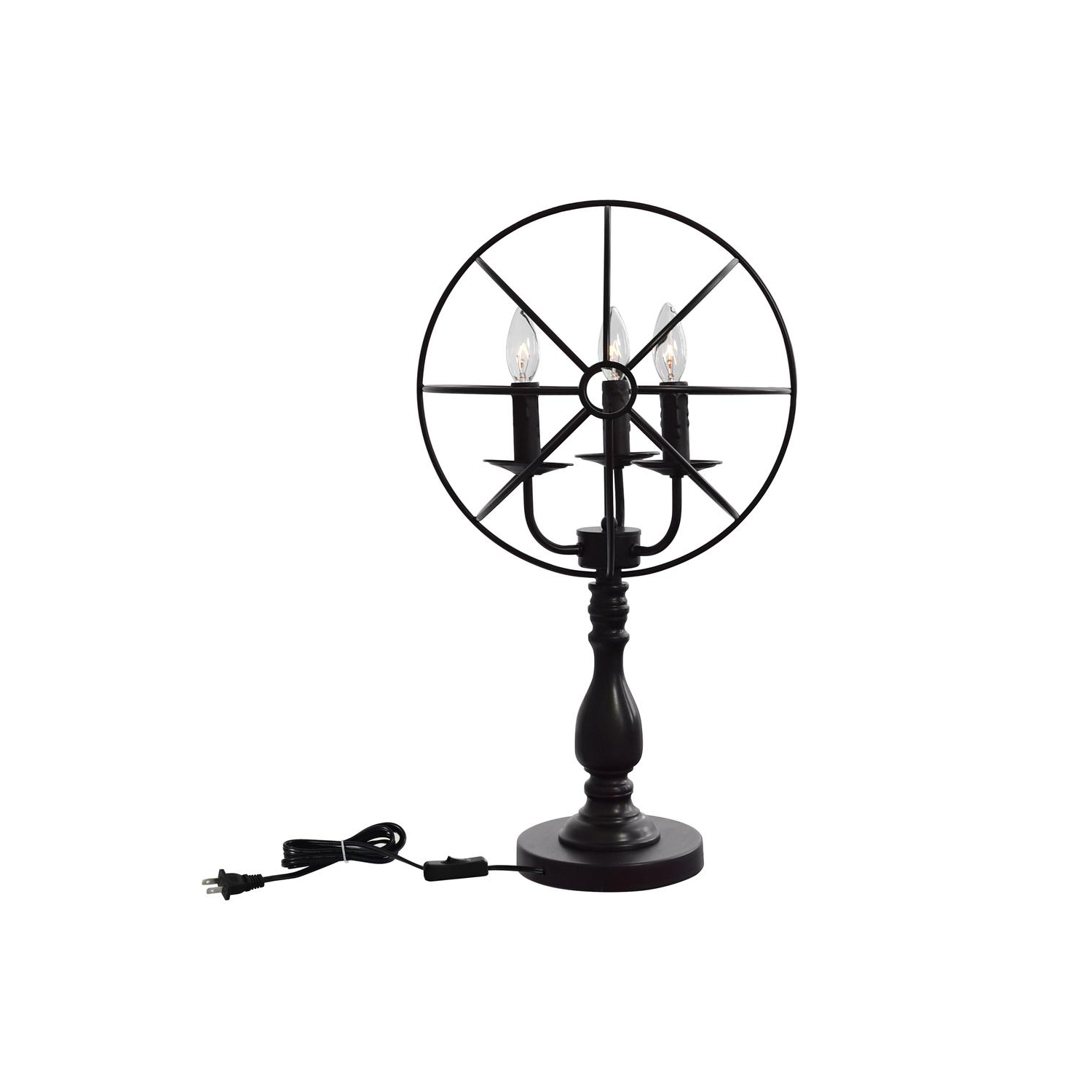 Arza 3 Light Table Lamp With Brown Finish