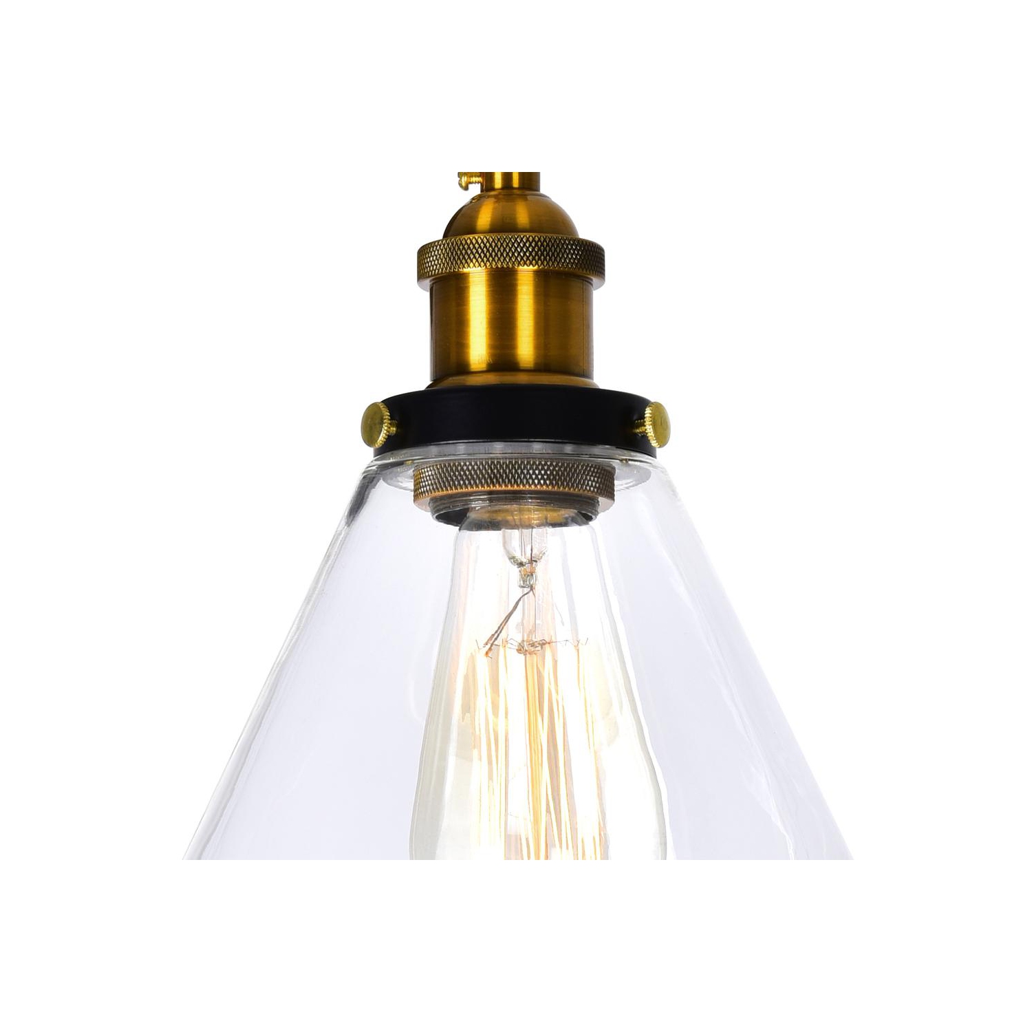 Eustis 3 Light Wall Sconce With Black & Gold Brass Finish