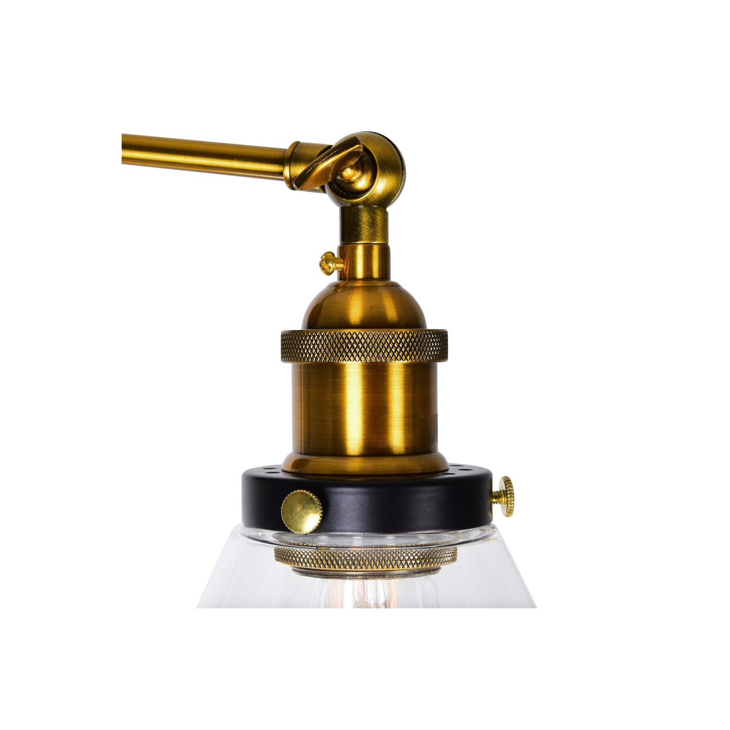 Eustis 3 Light Wall Sconce With Black & Gold Brass Finish