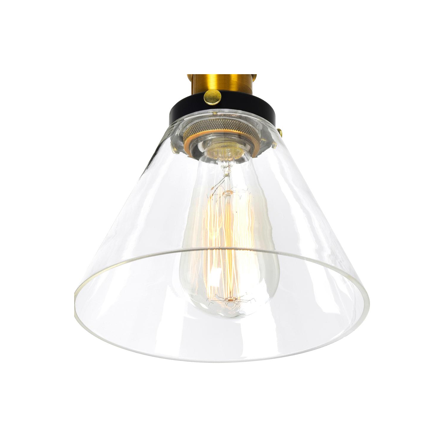 Eustis 3 Light Wall Sconce With Black & Gold Brass Finish