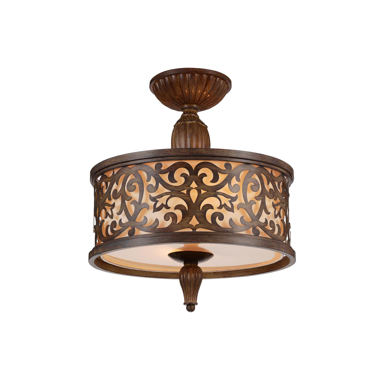 Ombre encastrée Nicole à 3 lumières en forme de tambour avec fini chocolat brossé