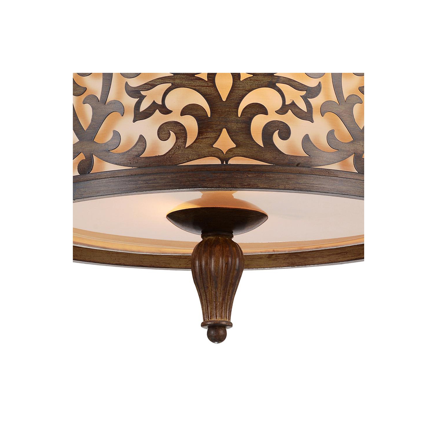 Ombre encastrée Nicole à 3 lumières en forme de tambour avec fini chocolat brossé