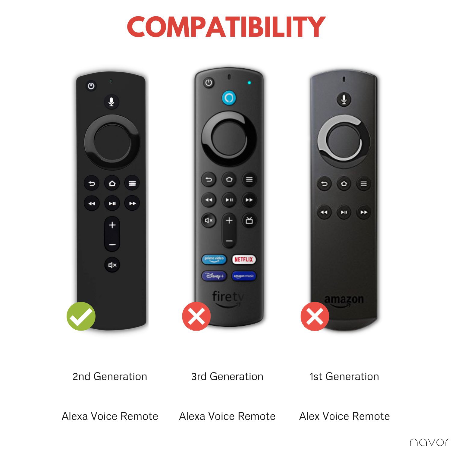 Silicone Case for All-New Alexa Voice Remote for Fire TV Stick 4K, Fire TV Stick, Fire TV (3rd Gen)