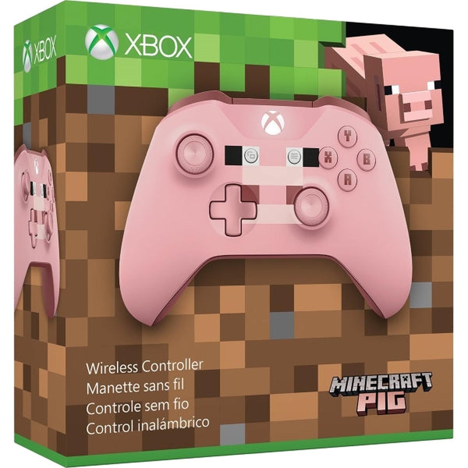 Manette sans fil pour Xbox ONE/PC de Microsoft - Rose cochon Minecraft [Édition limitée spéciale]