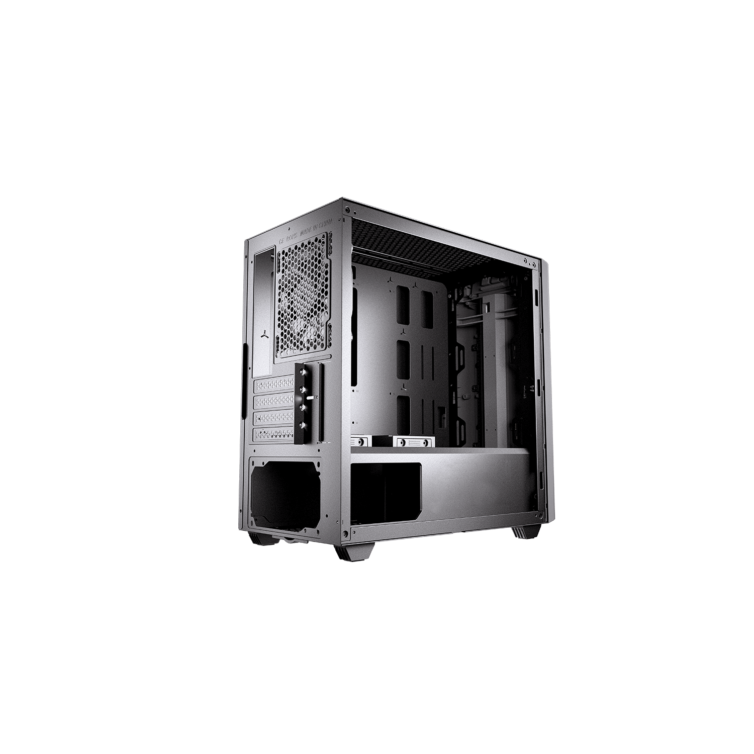 Cougar Gemini M RGB Mini ATX Computer Case, Tempered Glass Side Panel, 1x 120mm ARGB Fan Pre-Installed, Integrated RGB Lighting, Iron-Gray Black