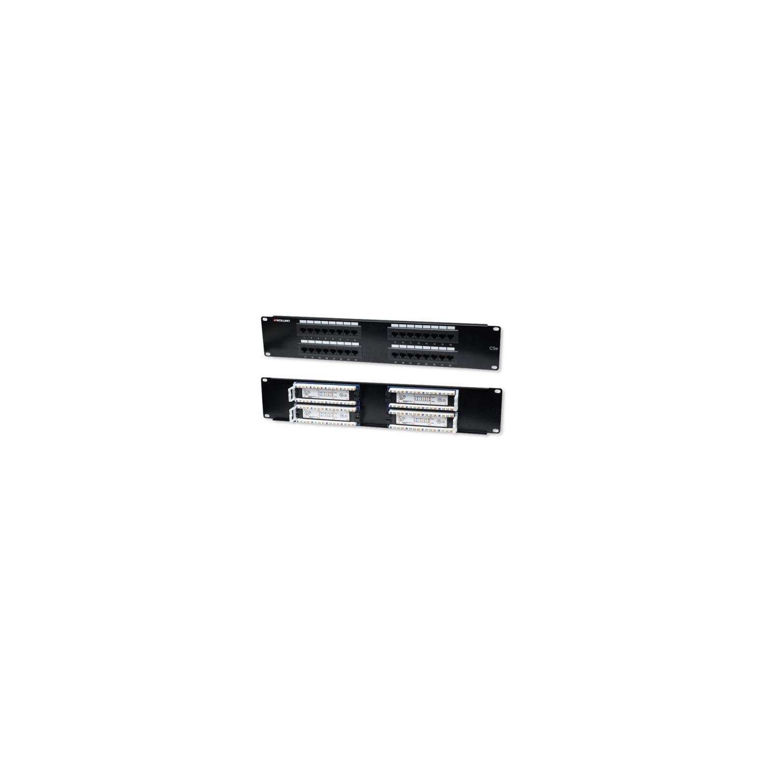 32 Port Cat5e Patch Panel - 2u, Black