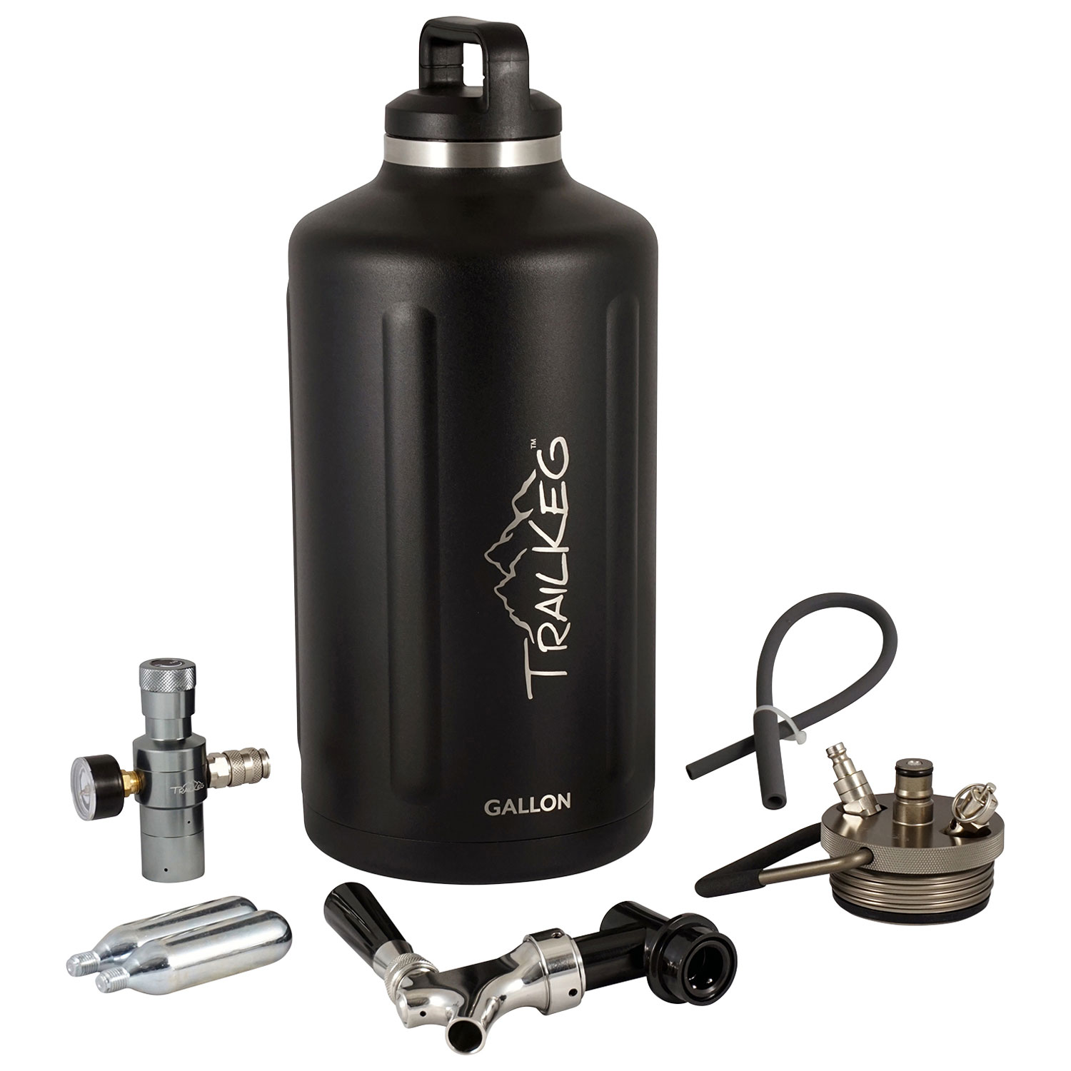Lot avec cruche d'un gallon de 128 oz de TrailKeg - Noir