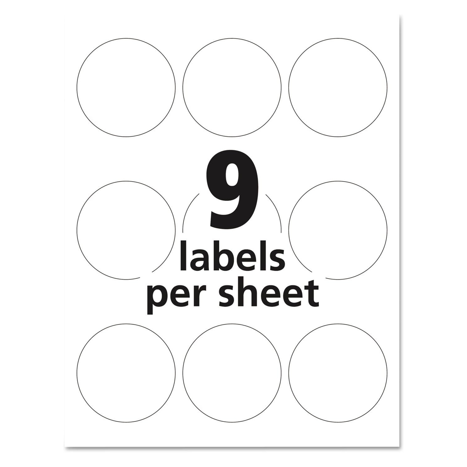 Avery 2.5" Glossy White Round Labels for Laser & Inkjet Printers -