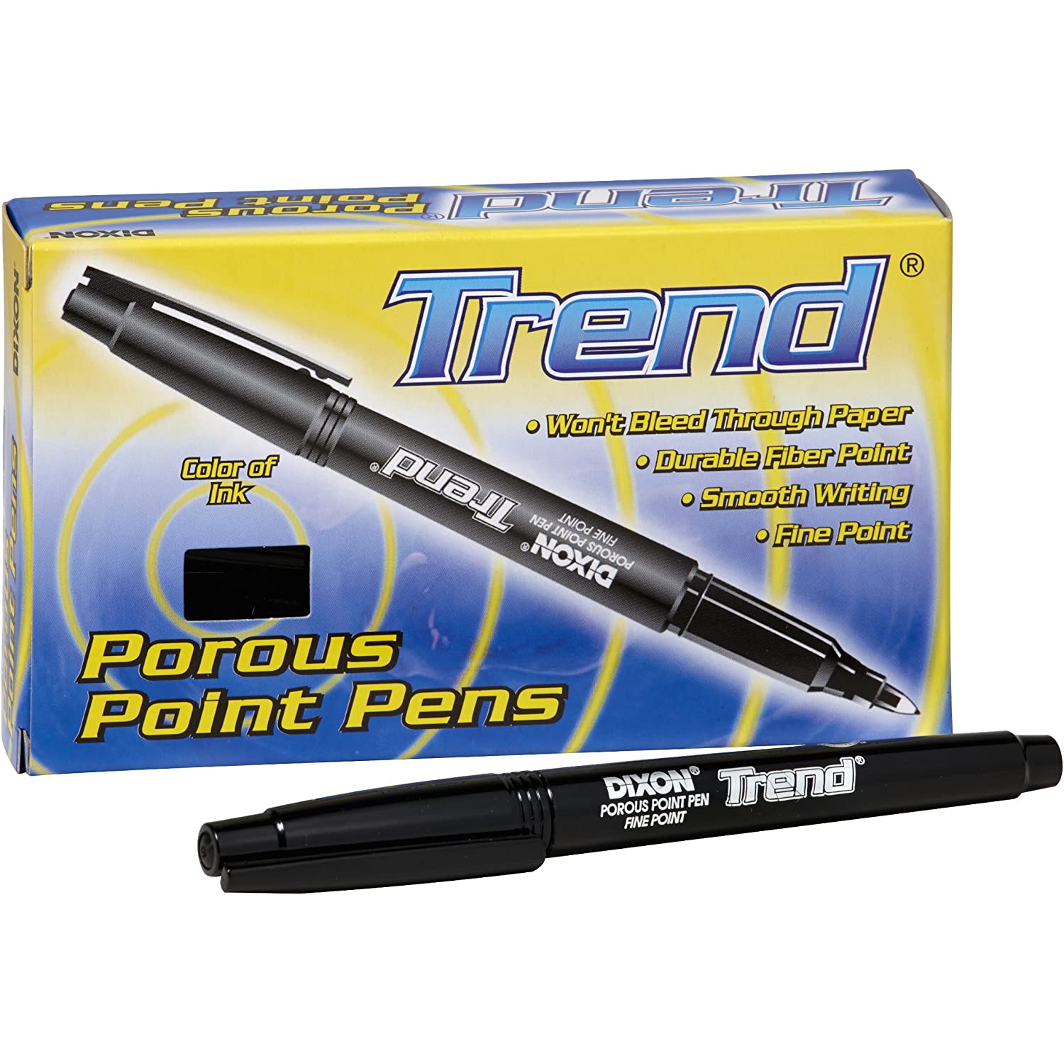 Dixon Trend – Stylo à pointe poreuse, boîte de 12