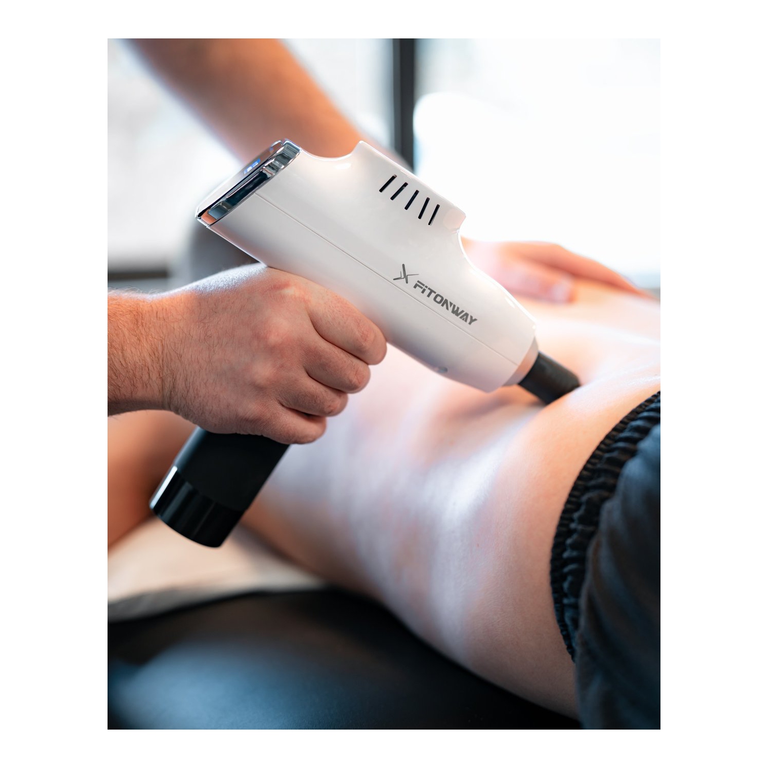 Xfitonway Premium Percussive Therapy Professional Massage Gun in PIANO WHITE