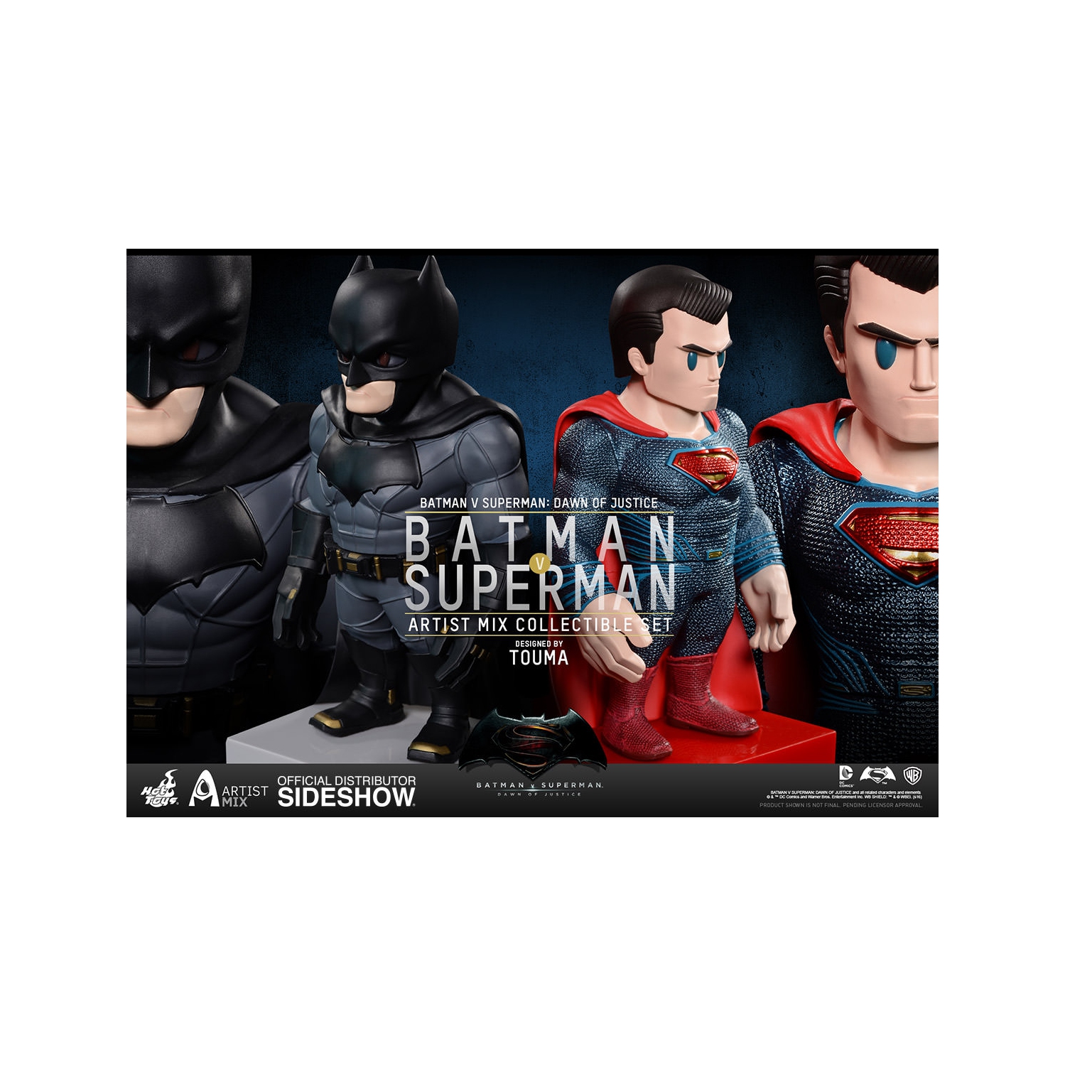 Batman v Superman Dawn of Justice 5 Inch Static Figure Bobblehead Artist Mix Collection - Batman and Superman 902640