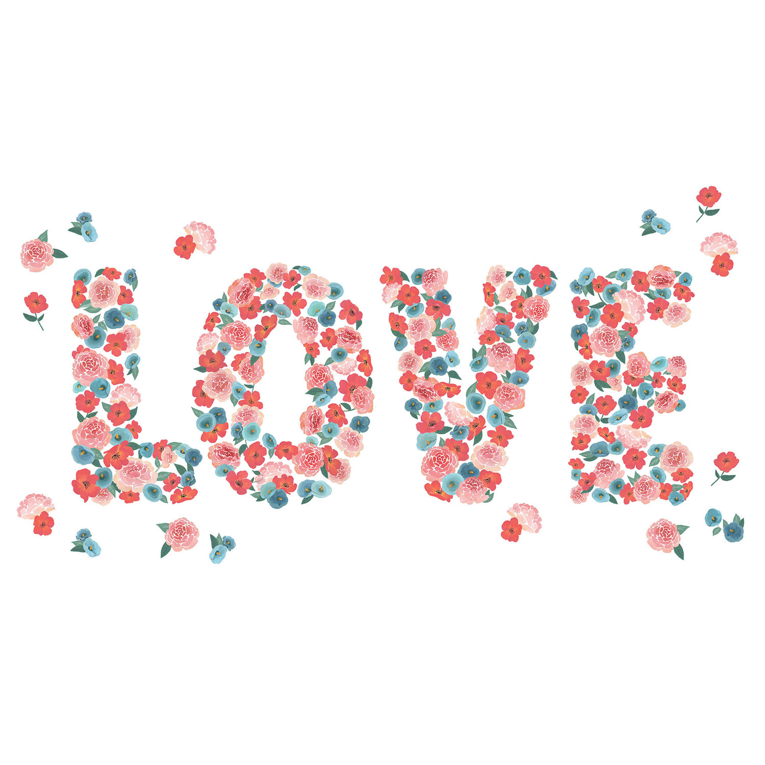 Phrase murale Love de WallPops - Rose