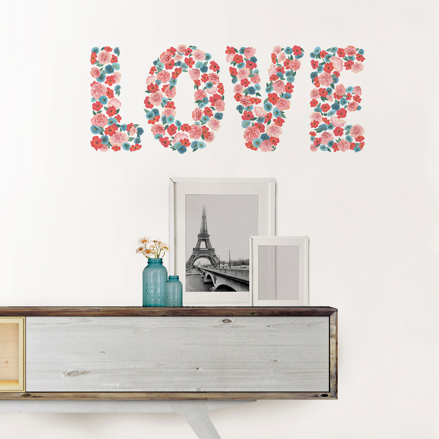 Phrase murale Love de WallPops - Rose