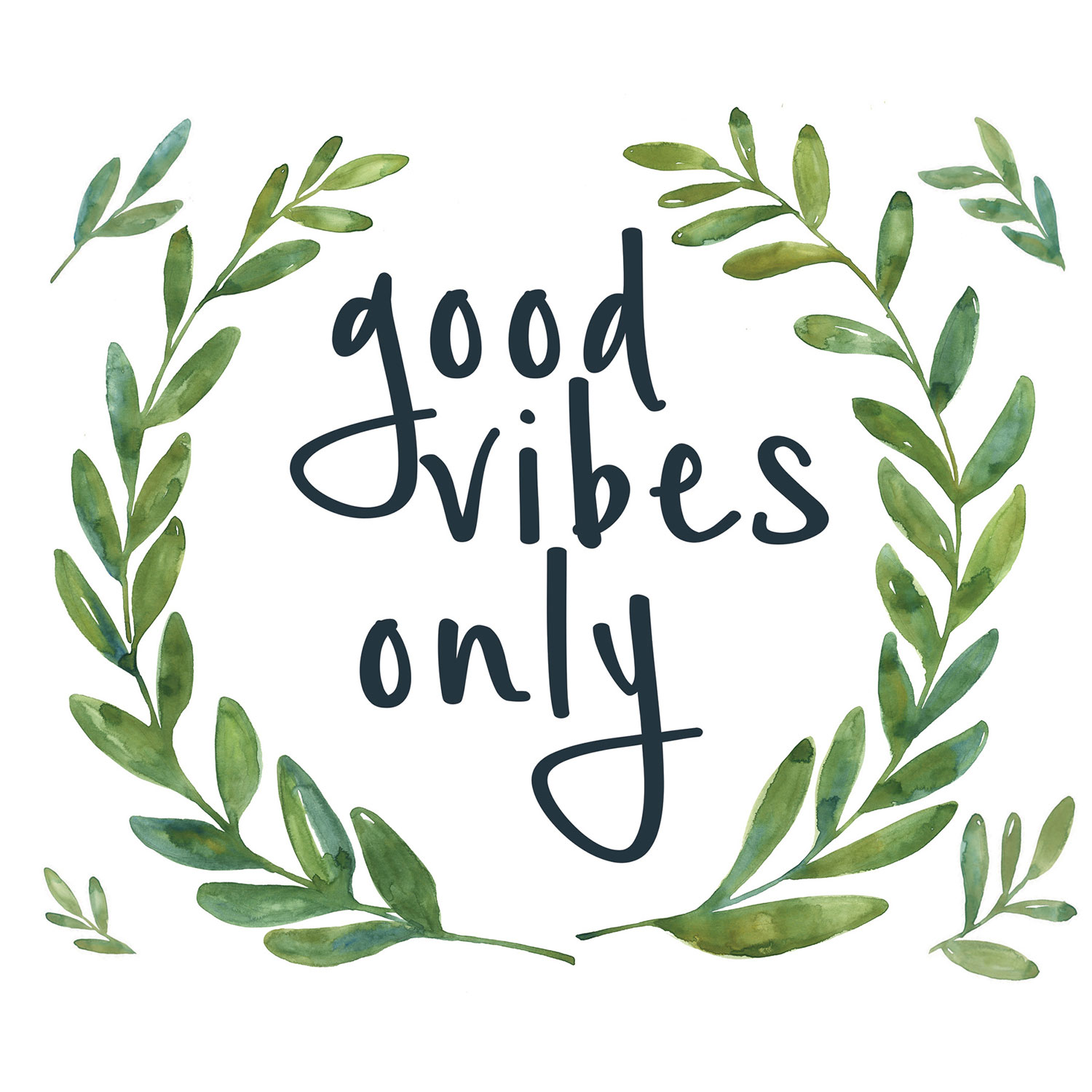 Décoration murale avec phrase Good Vibes Only de WallPops - Vert