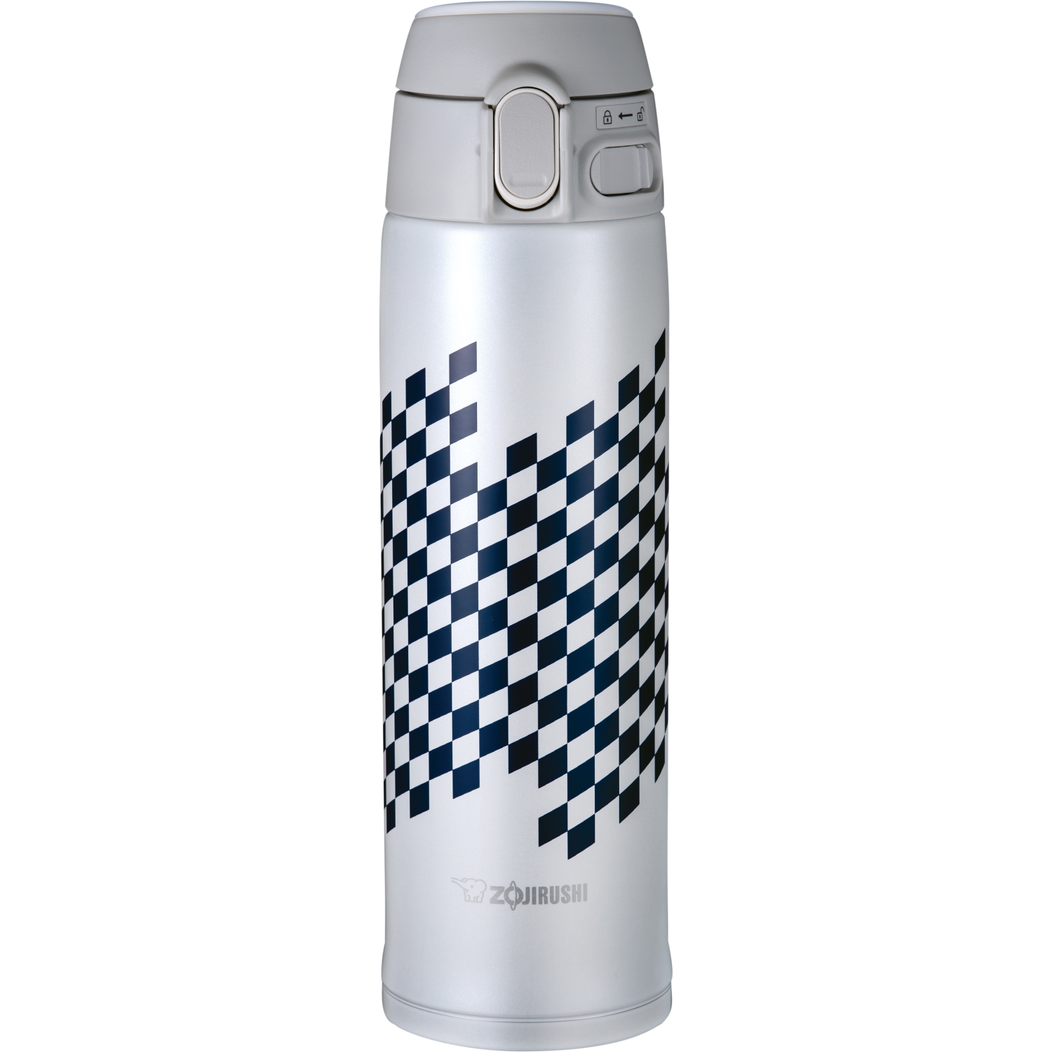 ZOJIRUSHI Flip-Open Stainless Water Bottle SM-TAE48SA - 16oz Ichimatsu White