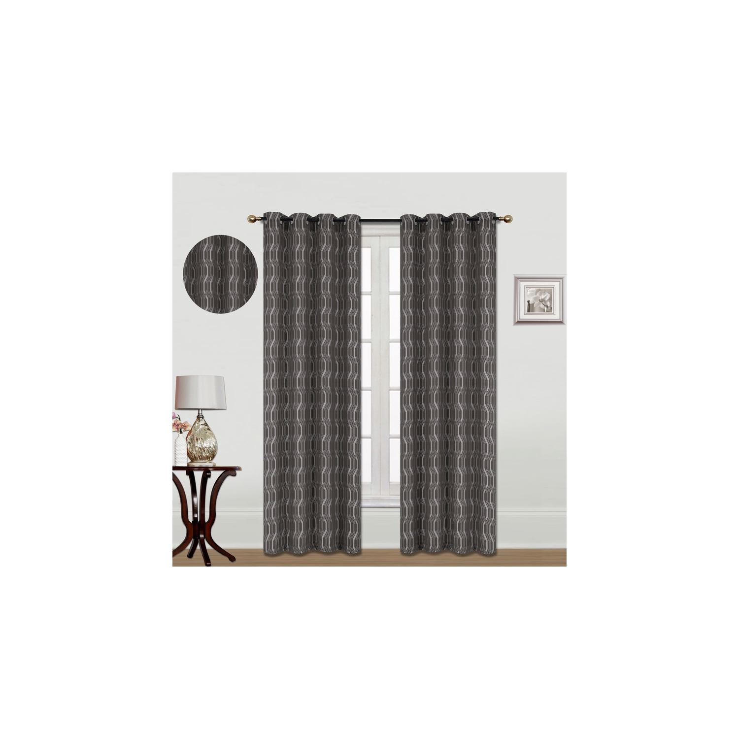 Jacquard Panneau occultant W 8 Grom (chocolat) (84" )