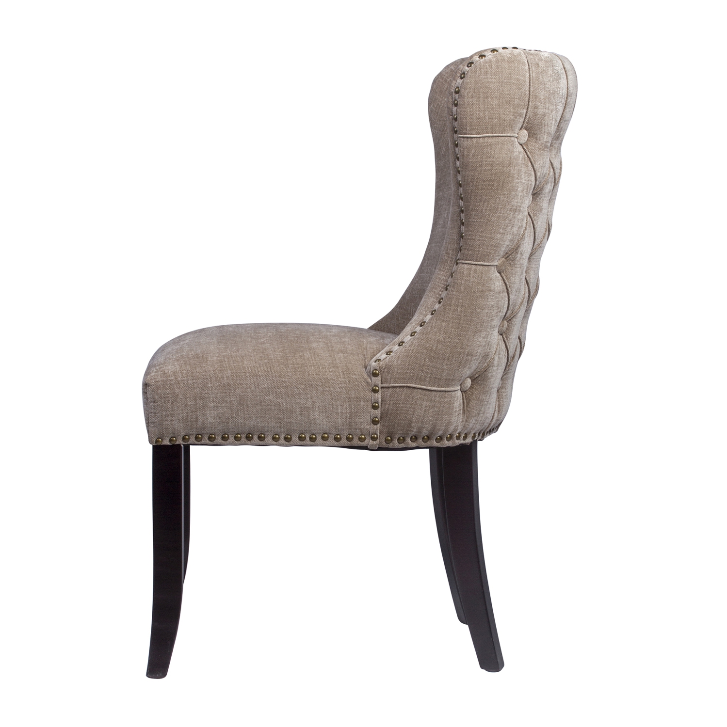 Tufted Back Beige Upholstered Dining Chair