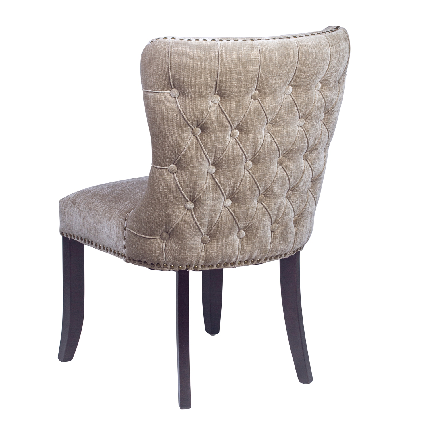 Tufted Back Beige Upholstered Dining Chair