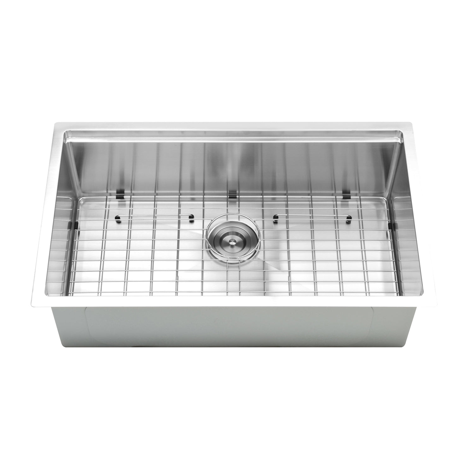 Ancona évier de 32 po. avec cuve unique à installation sous plan en axier inoxydable fabriqué à la main