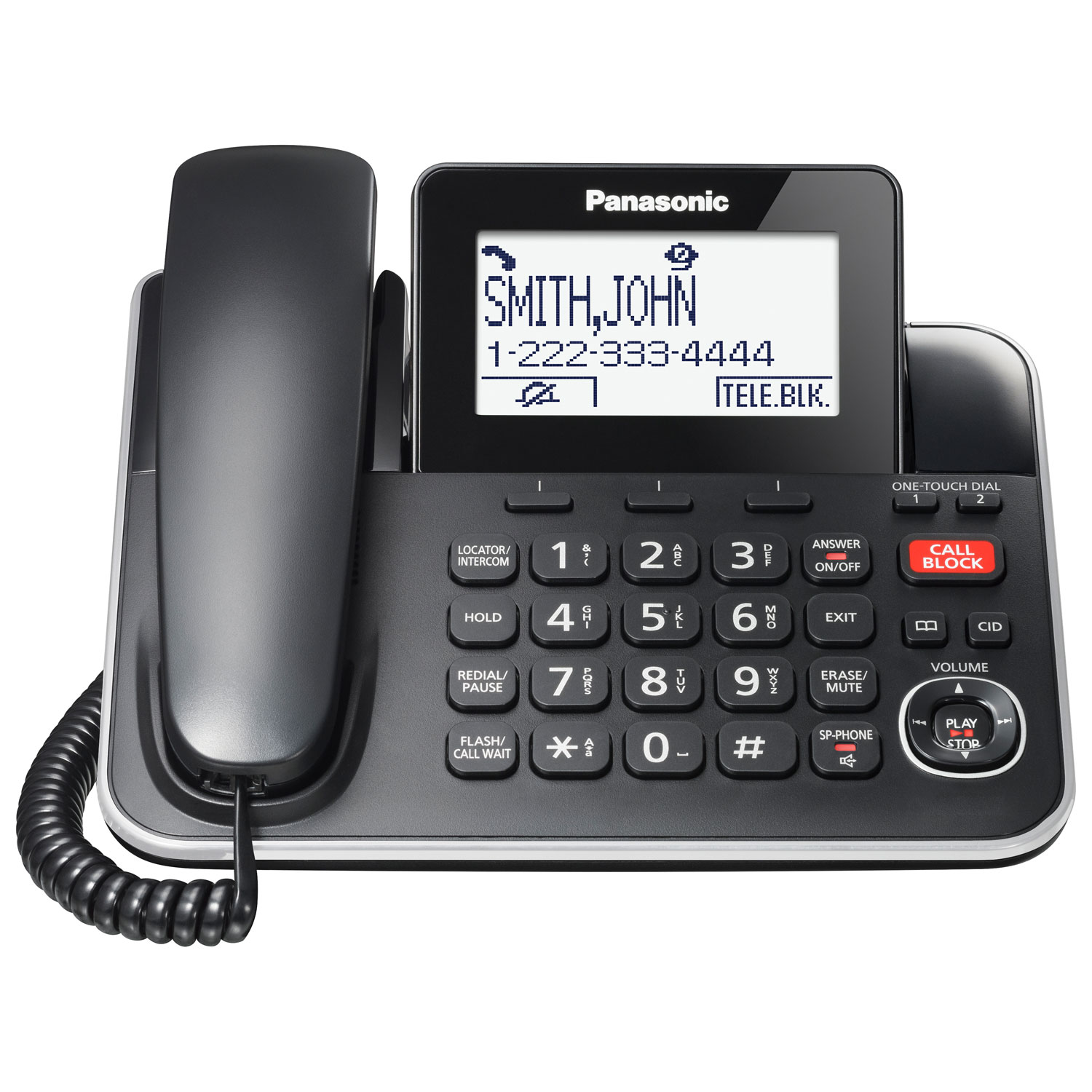 Panasonic 1-Handset DECT 6.0 Corded/Cordless Phone with Answering Machine