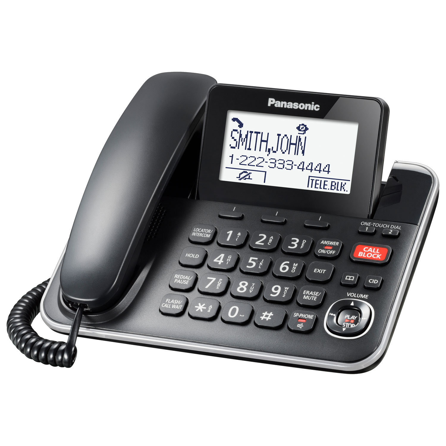 Panasonic 1-Handset DECT 6.0 Corded/Cordless Phone with Answering Machine
