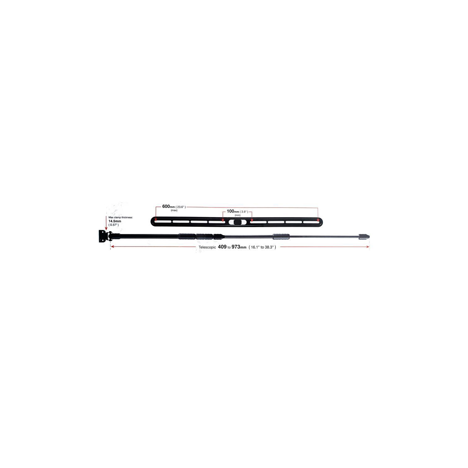 AVF AST30 - Universal Telescopic Safety Bar for 32 to 70 '' TV, Black