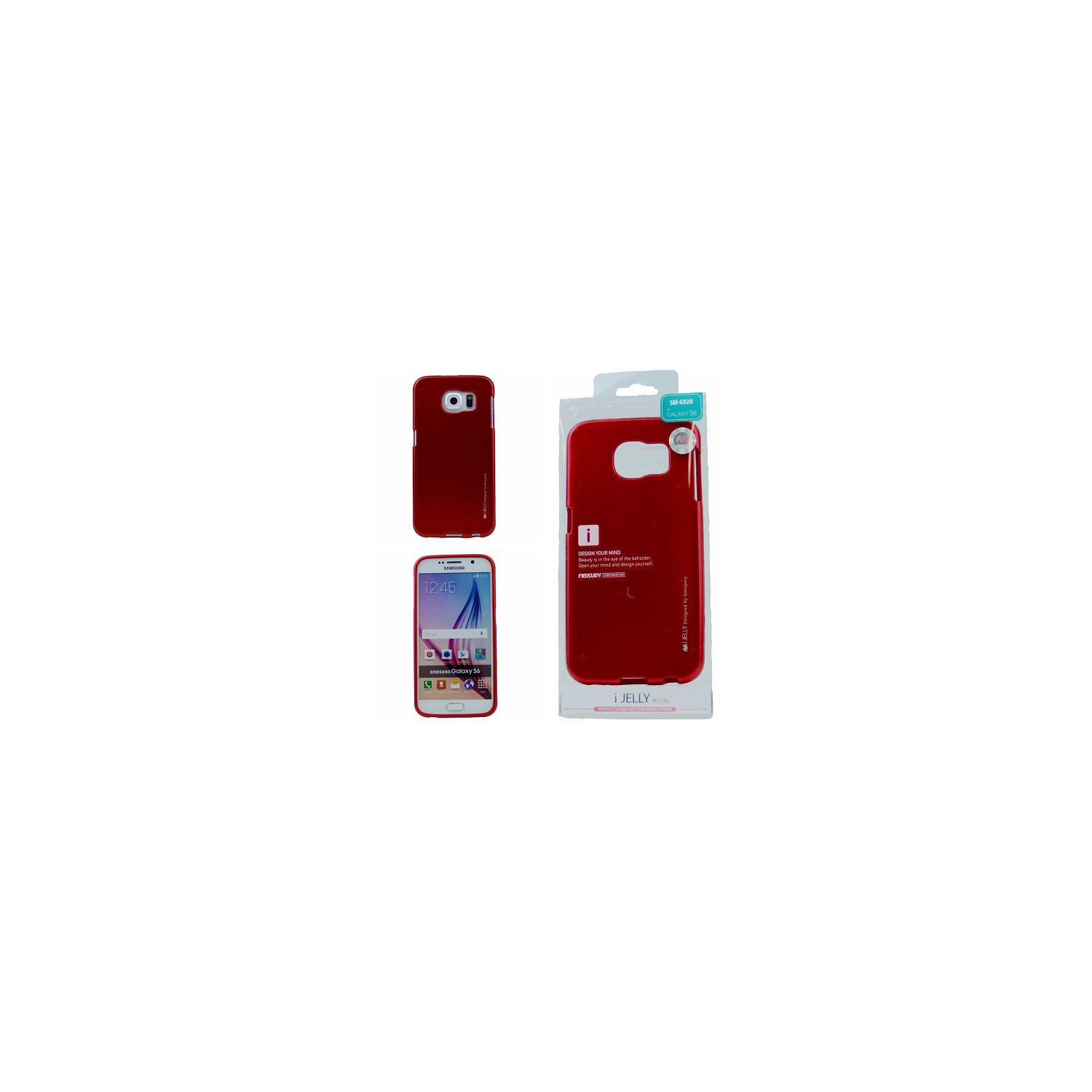 Samsung S6 Goospery iJelly Metal Case, Rouge