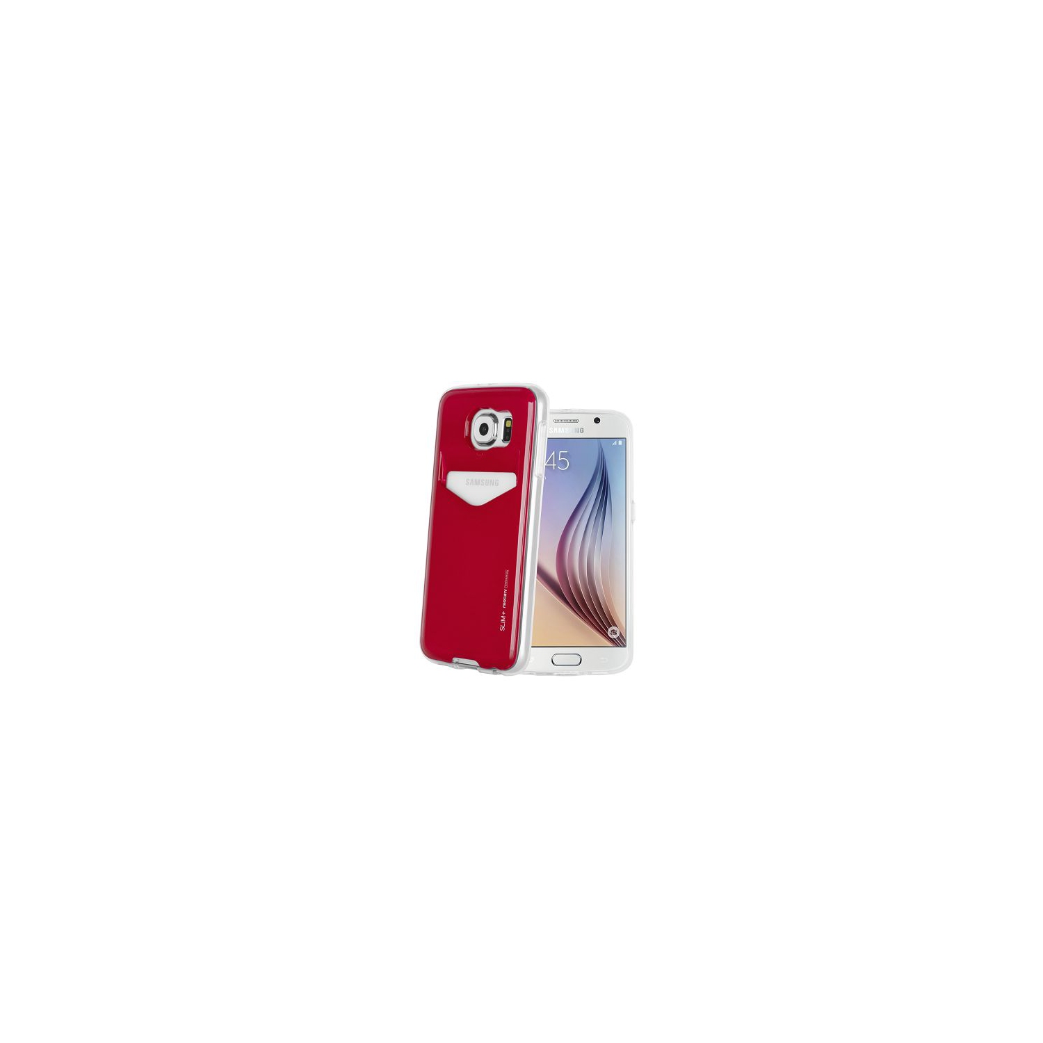 Étui Samsung S6 Goospery Slim Plus pour cartes, rouge