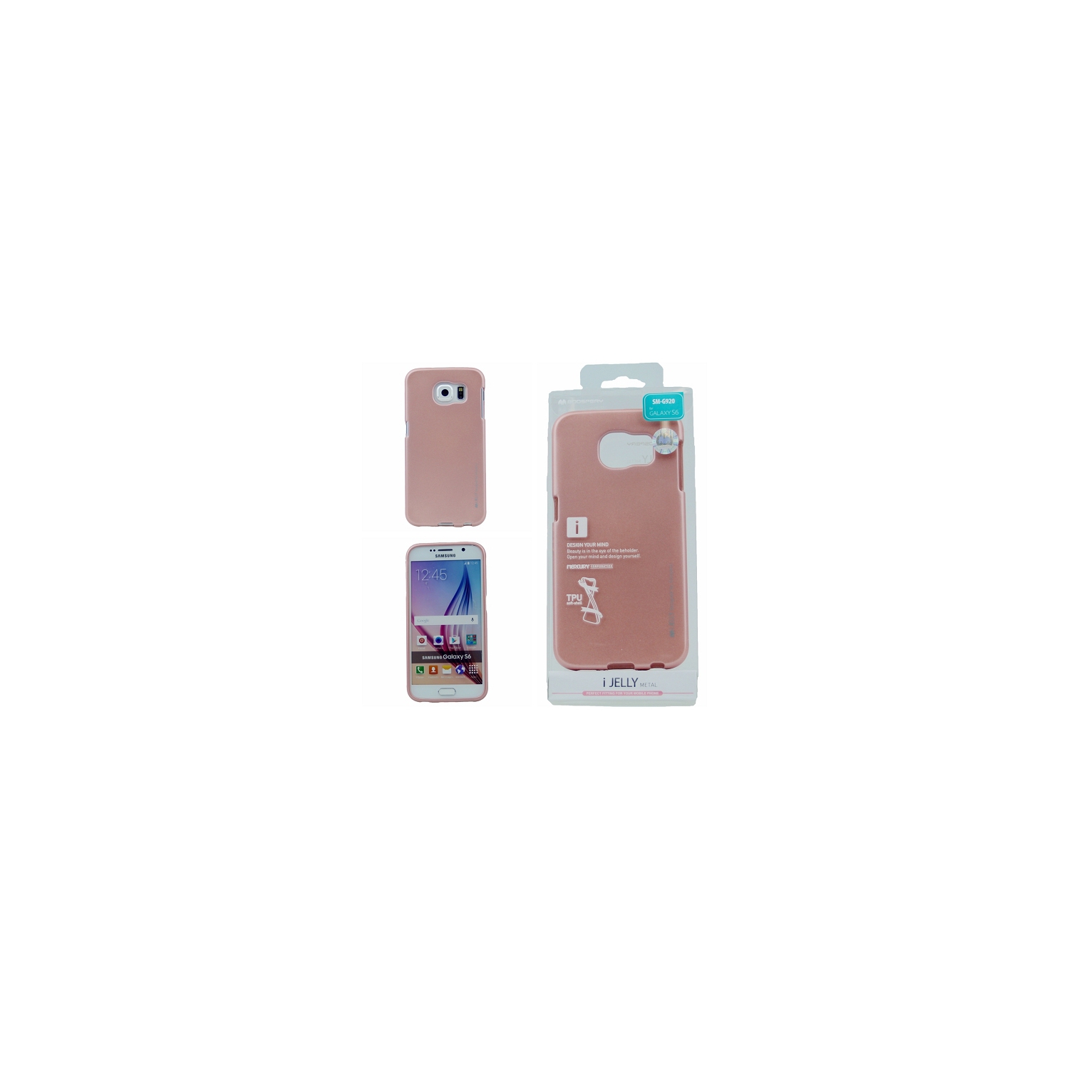 Samsung S6 Goospery iJelly Metal Case, Or rose