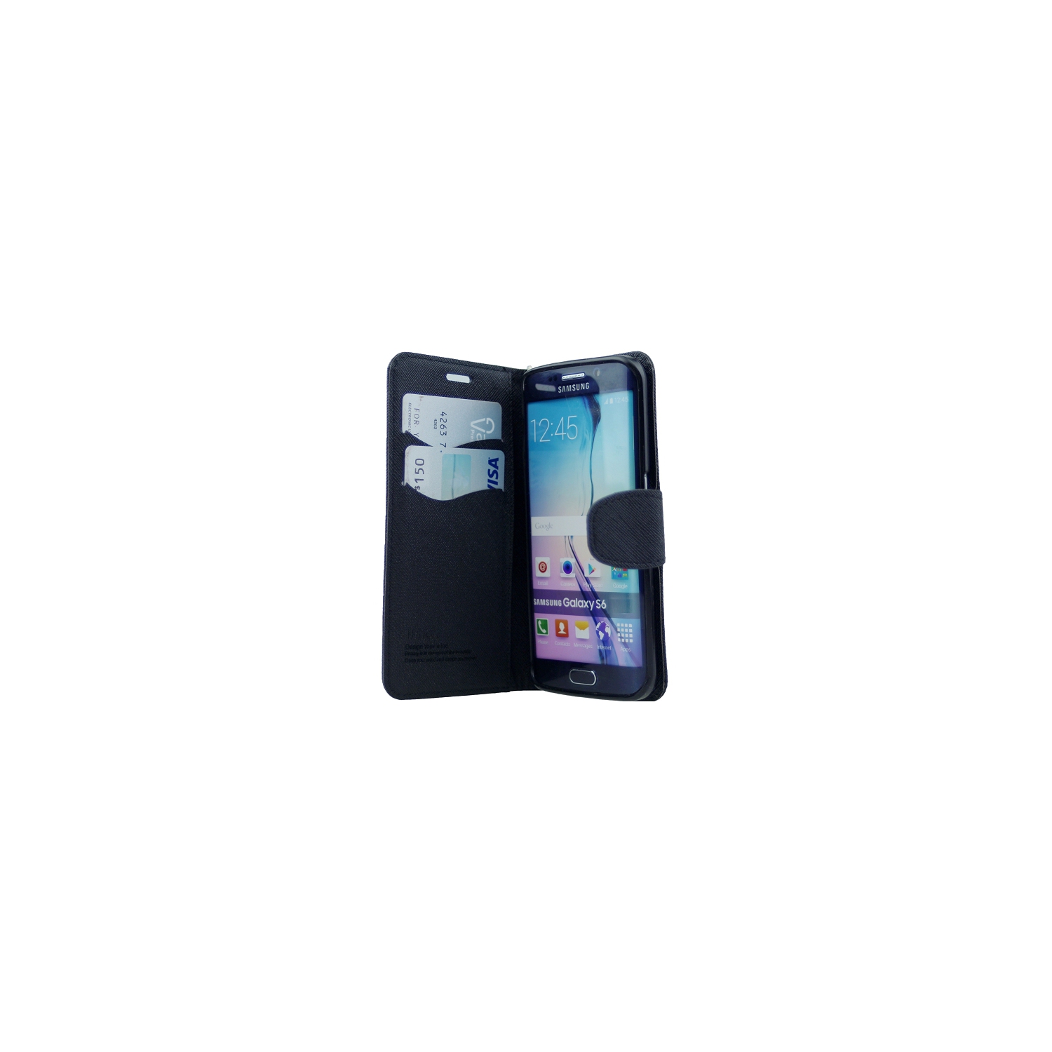 Samsung S6 Iphox Flip Case, Black