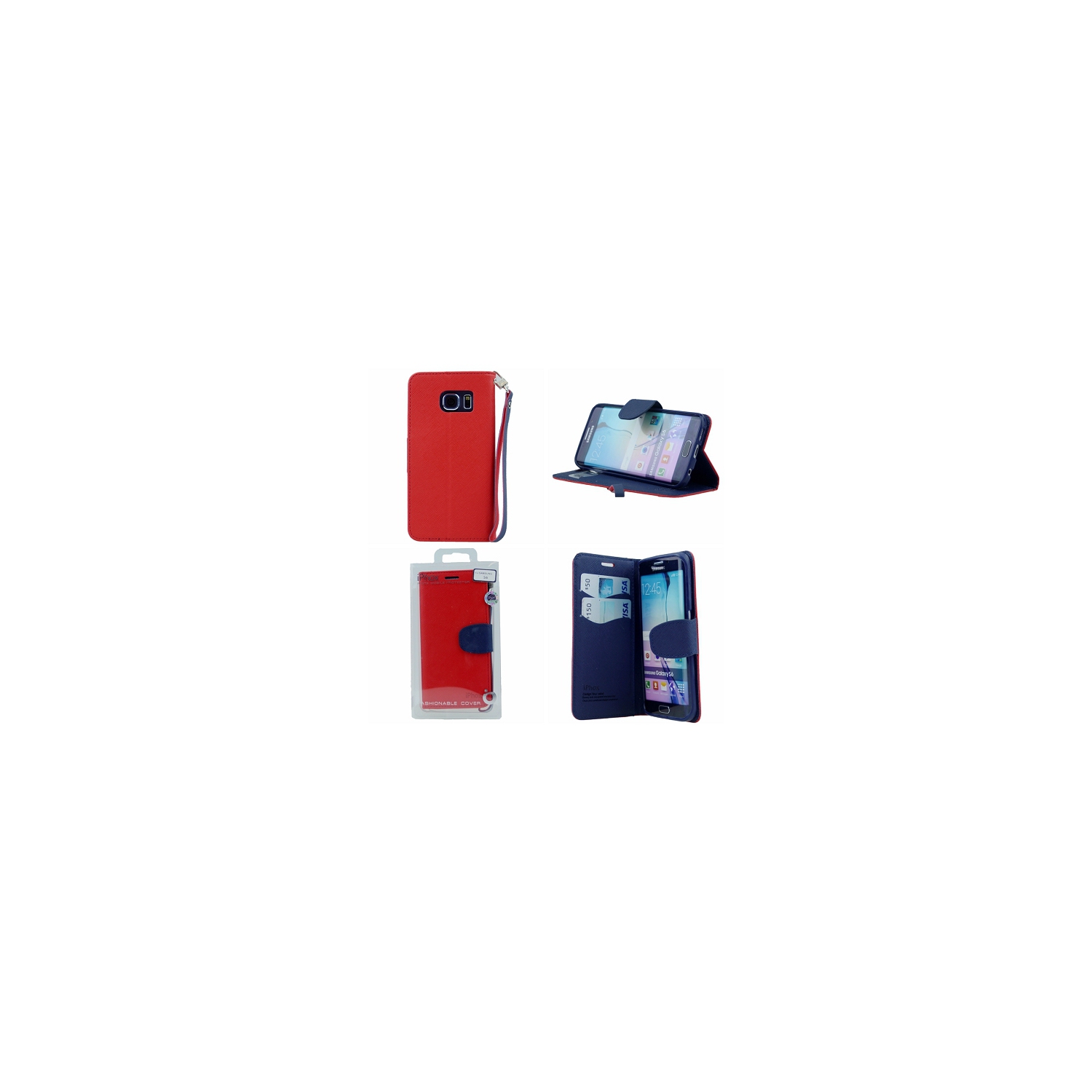 Samsung S6 Iphox Flip Case, Red