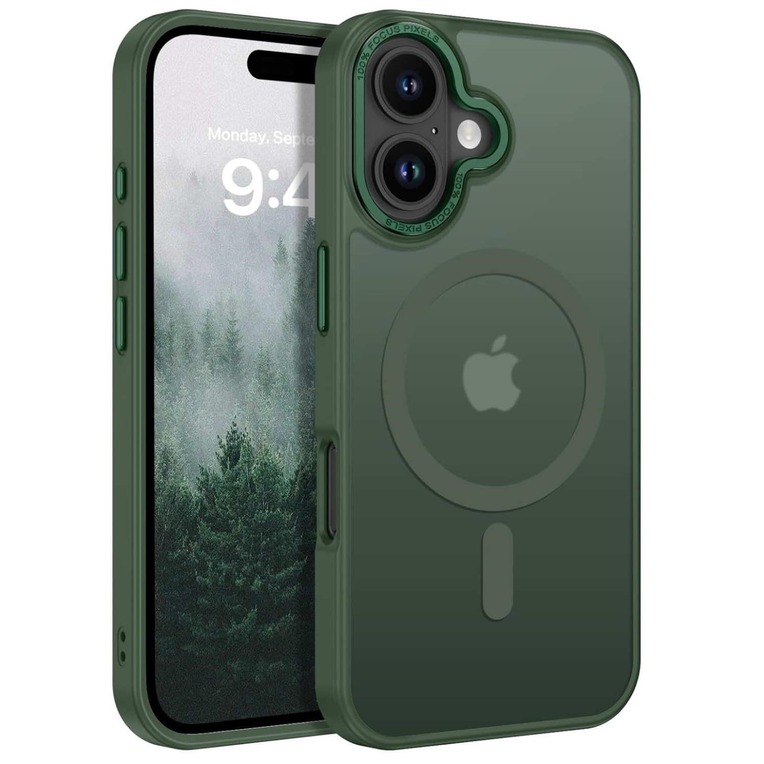 TopSave Strong Magnetic Compatible with MagSafe, Translucent Matte Slim Protective Case with Raised Camera Lens and Metallic Trim For iPhone 16 Plus,