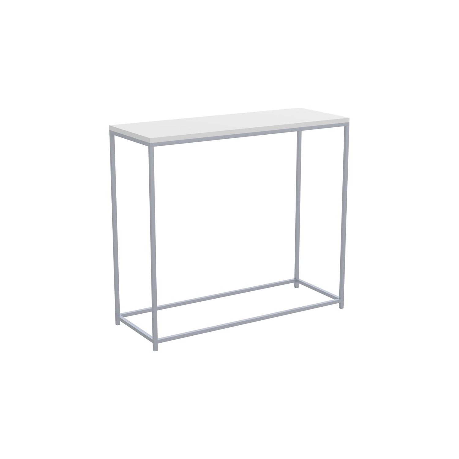 Table Console 32 Po Blanche Avec Metal Argent