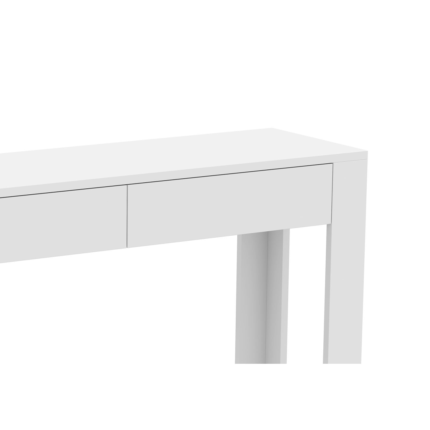 Console Table/Accent Wall Table – 40" Long with 2 Drawers and 1 Shelf, White Finish