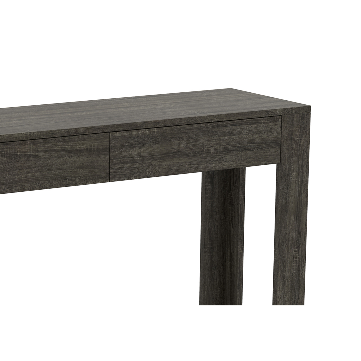 Table console élégante et fonctionnelle – 40&nbsp;po de long avec 2 tiroirs et 1 tablette, fini bois gris foncé