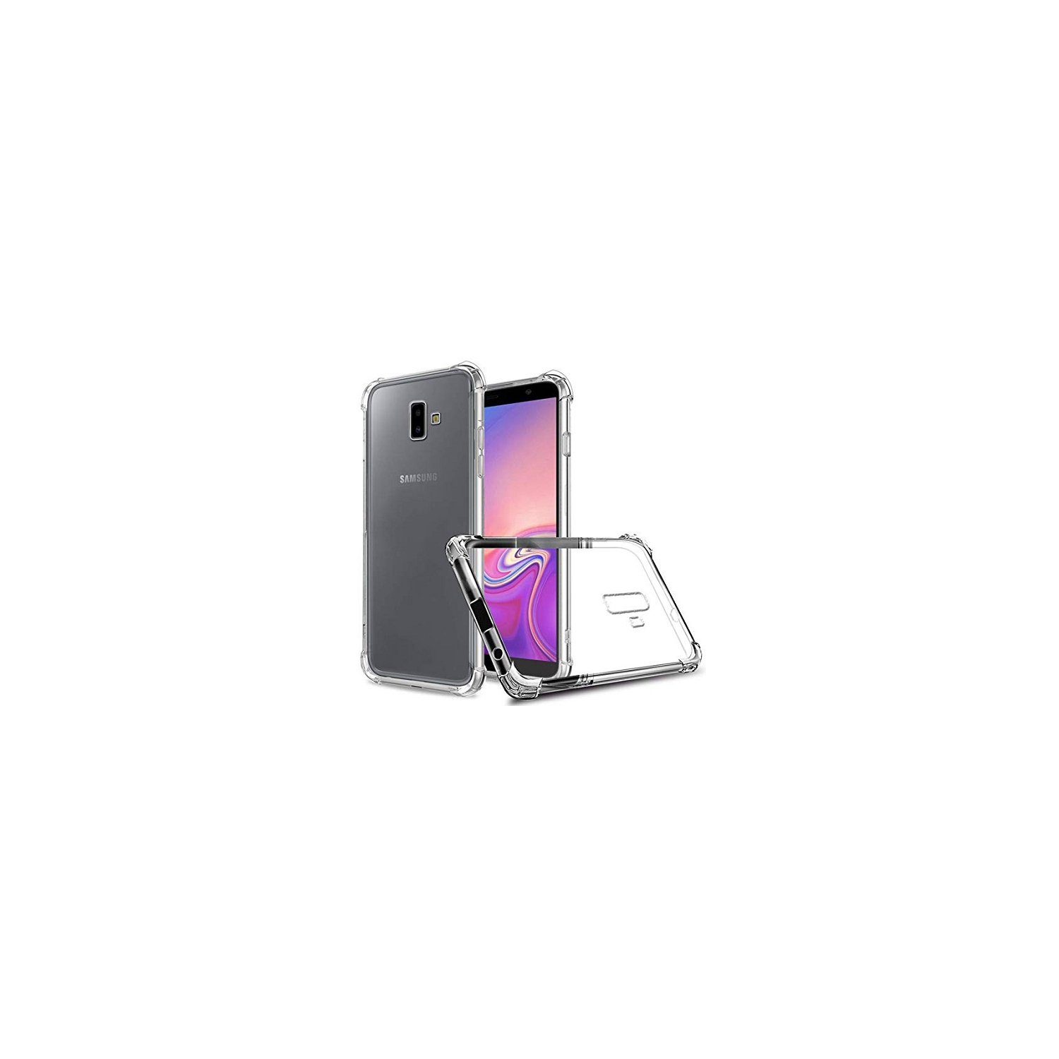 Samsung J6 Plus CC Extra Corner Bumper Soft Case, Clear