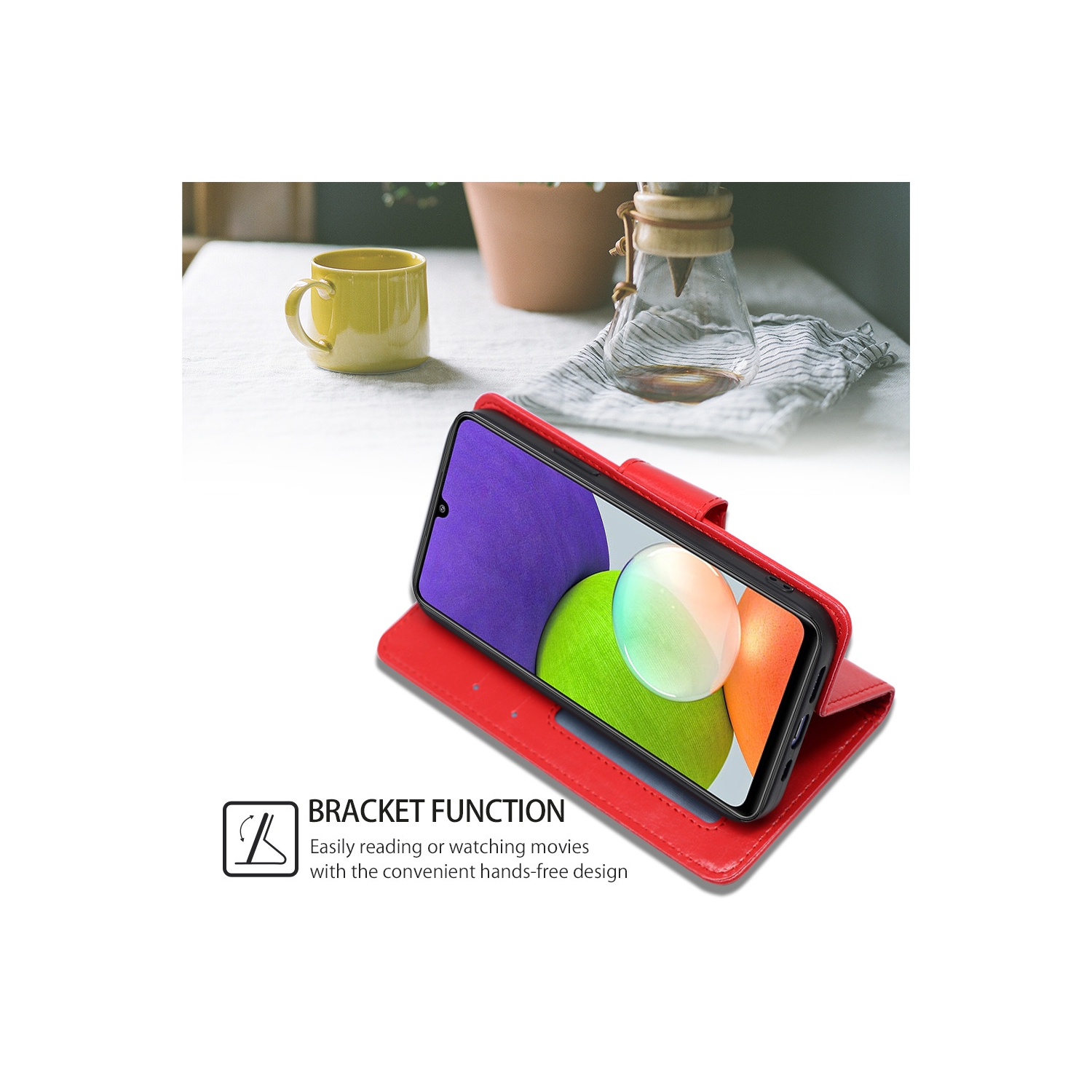 TopSave – Portefeuille folio à rabat en cuir avec pince magnétique et porte-carte pour Samsung Galaxy S25 Edge 6,7 po, rouge