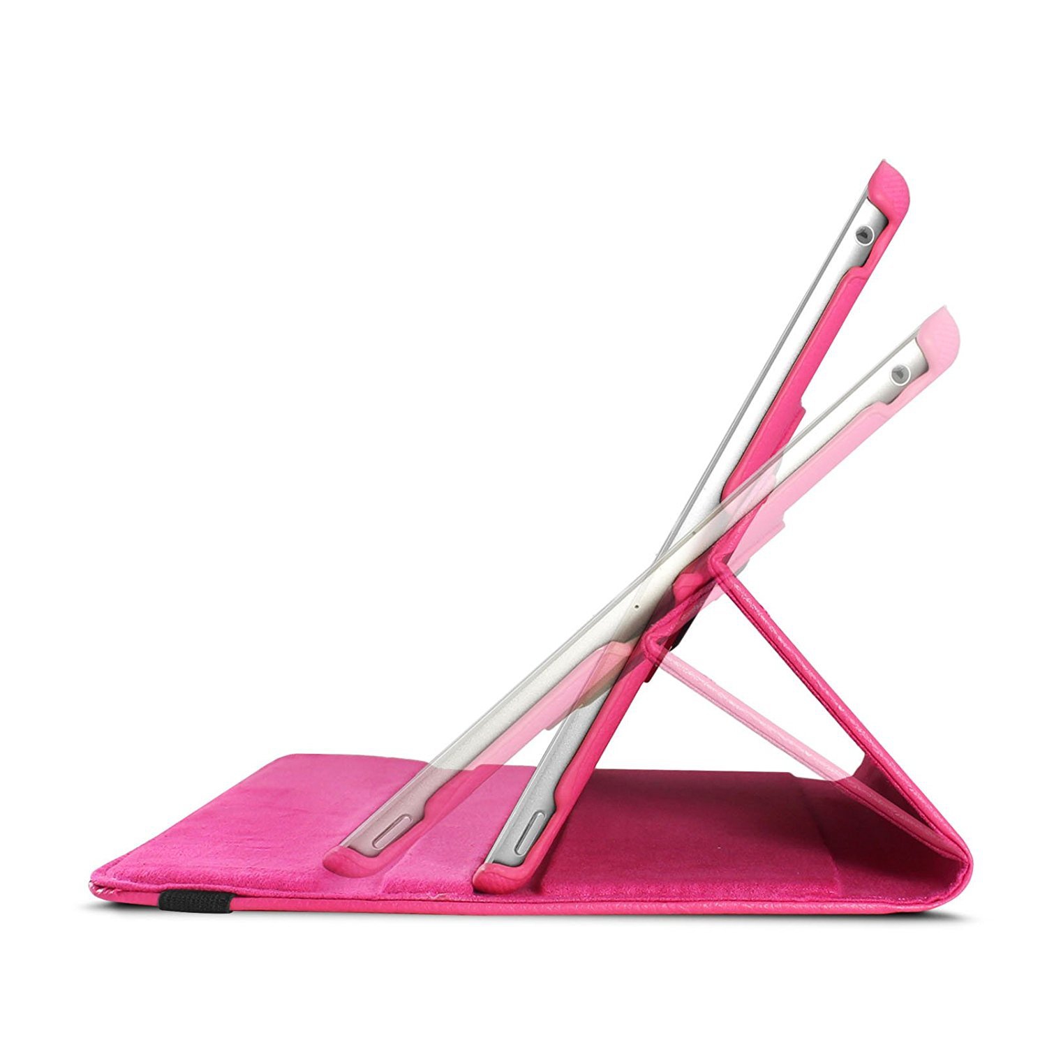 TopSave 360 Rotating PU Leather Stand Tablet Case For Ipad 10.2 "7th Gen & Ipad 10.2" 8th Gen (2020), Hot Pink