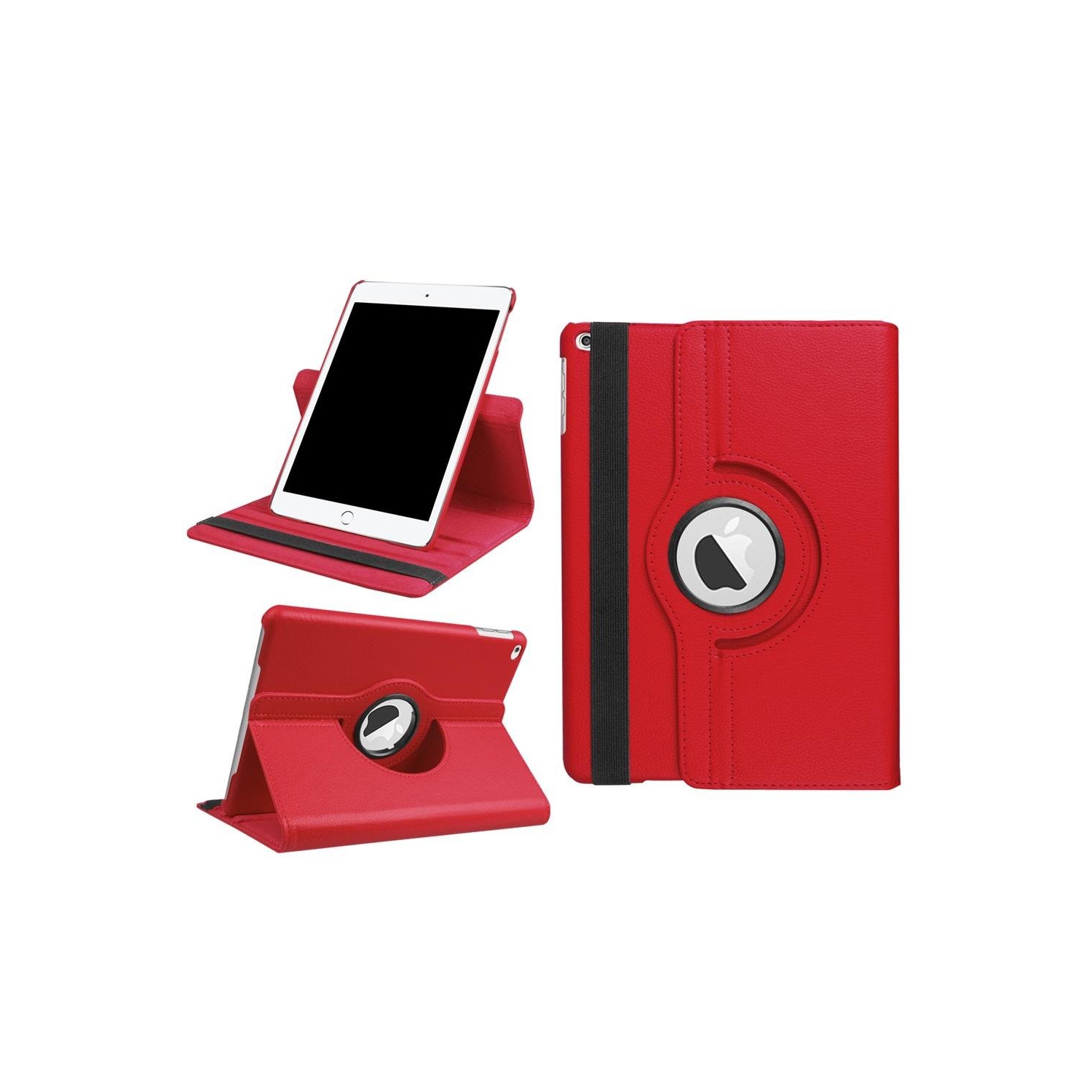 TopSave 360 Degree Rotating Tablet Case Cover for Ipad Air(5th Gen)/9.7(2017)/6th Gen , Red