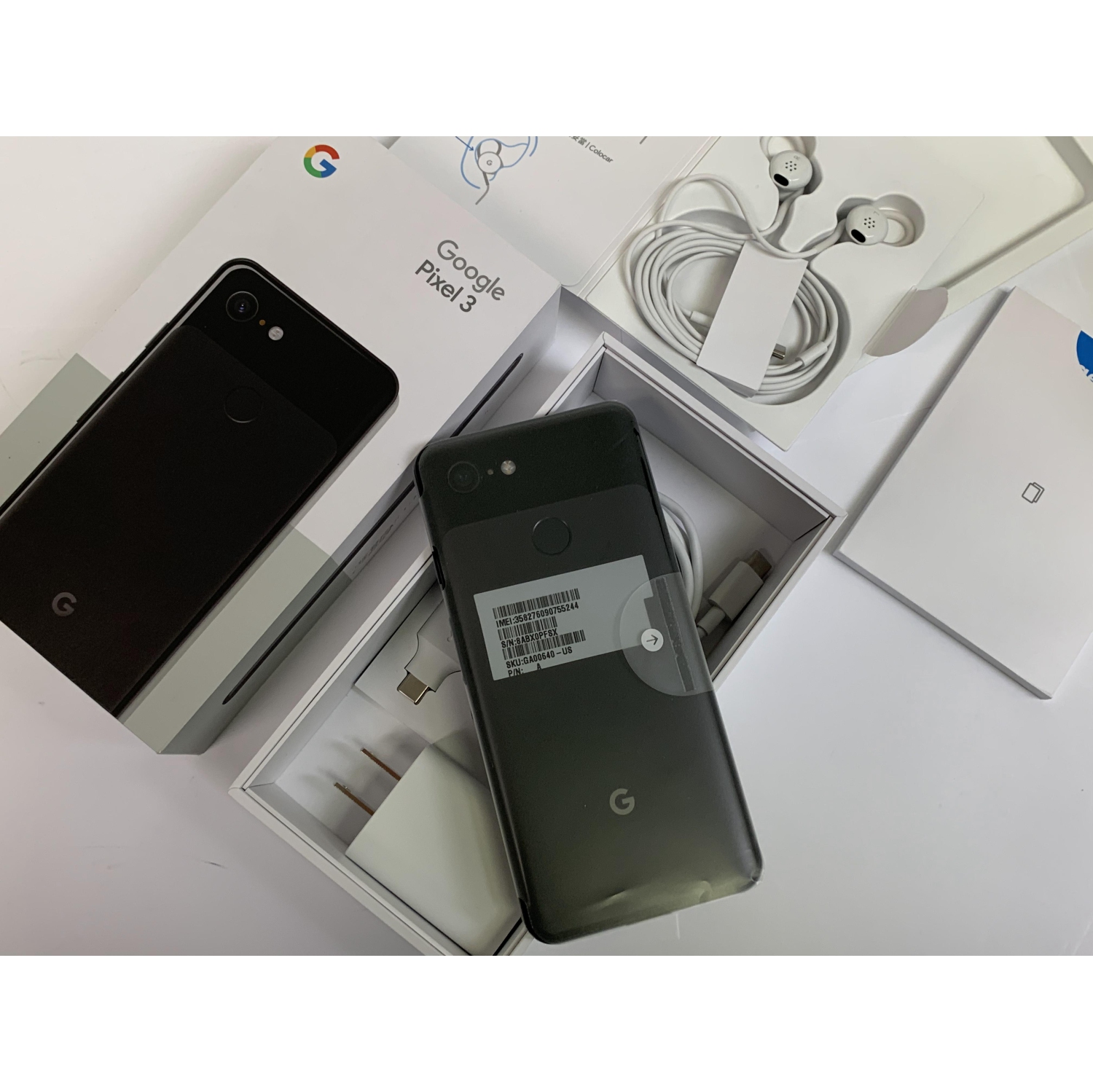 New Open Box Unlocked Google Pixel 3 64GB Just Black + 1 Year Manufacturer Warranty