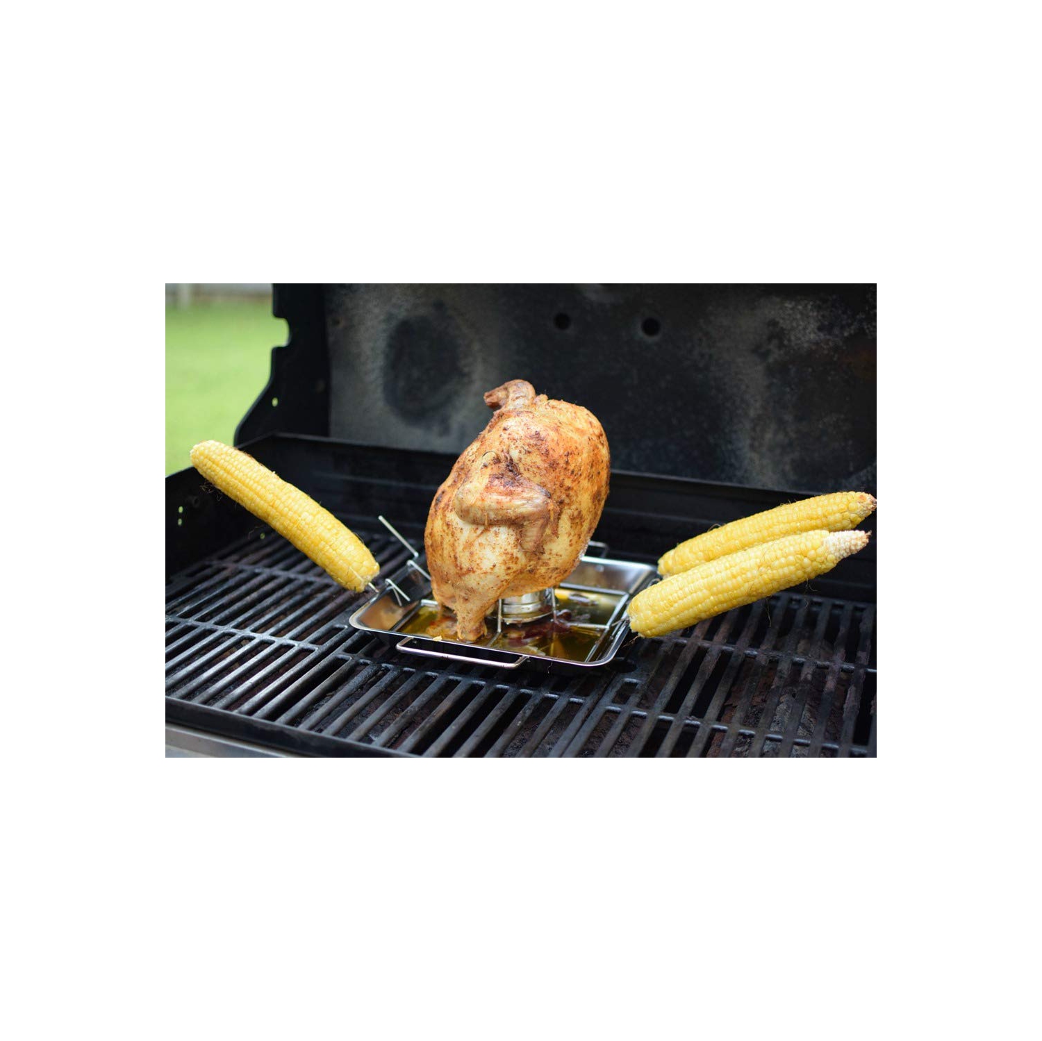 Grill Parts Zone Beer Can Chicken Includes Rack, Canister & Drip Pan