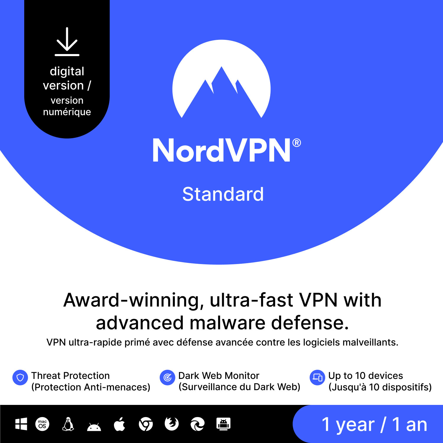 NordVPN Standard - 10 Devices - 1 Year - Digital Download