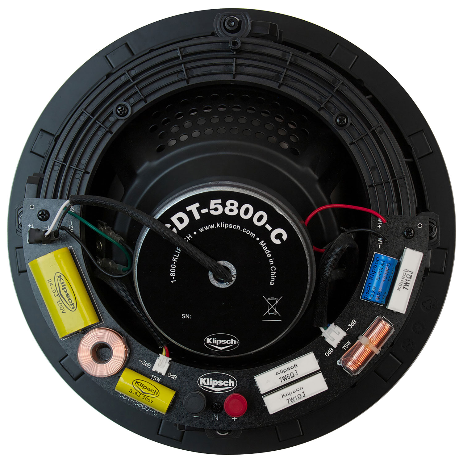 Haut-parleur encastrable au plafond de 8 po de 200 W CDT5800CII de Klipsch - Unité - Blanc