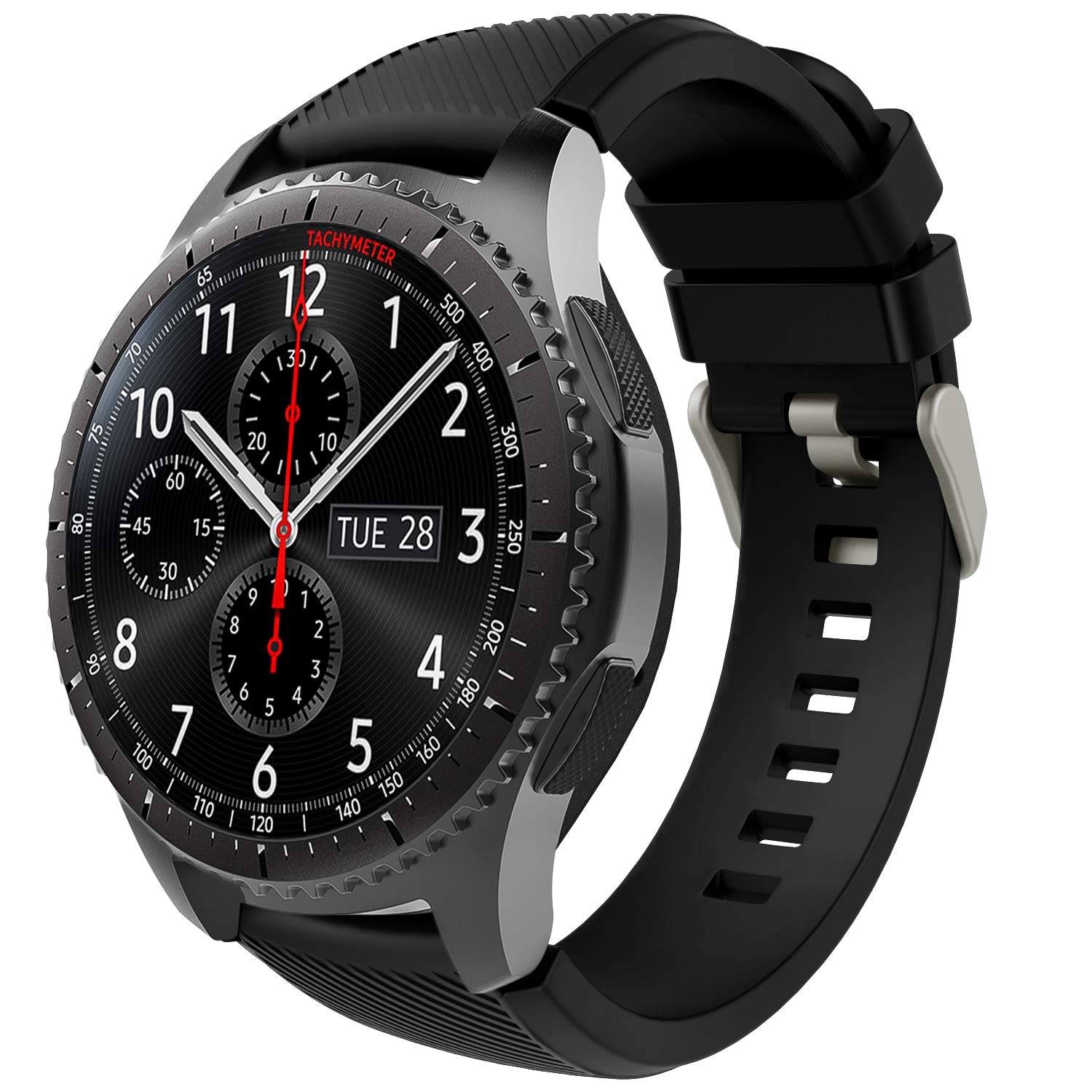 Samsung Gear S3 Frontier/Galaxy Watch 46mm, Soft Silicone Strap with Watch Lug