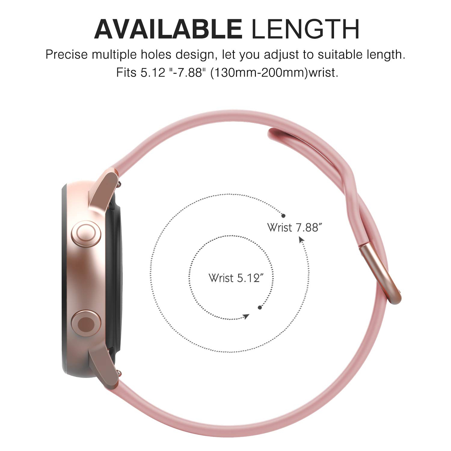 Galaxy Watch Active/Active 2/Galaxy Watch 42 mm/Gear S2 Classic de Samsung, paquet de 3 bracelets sport en silicone de 20 mm