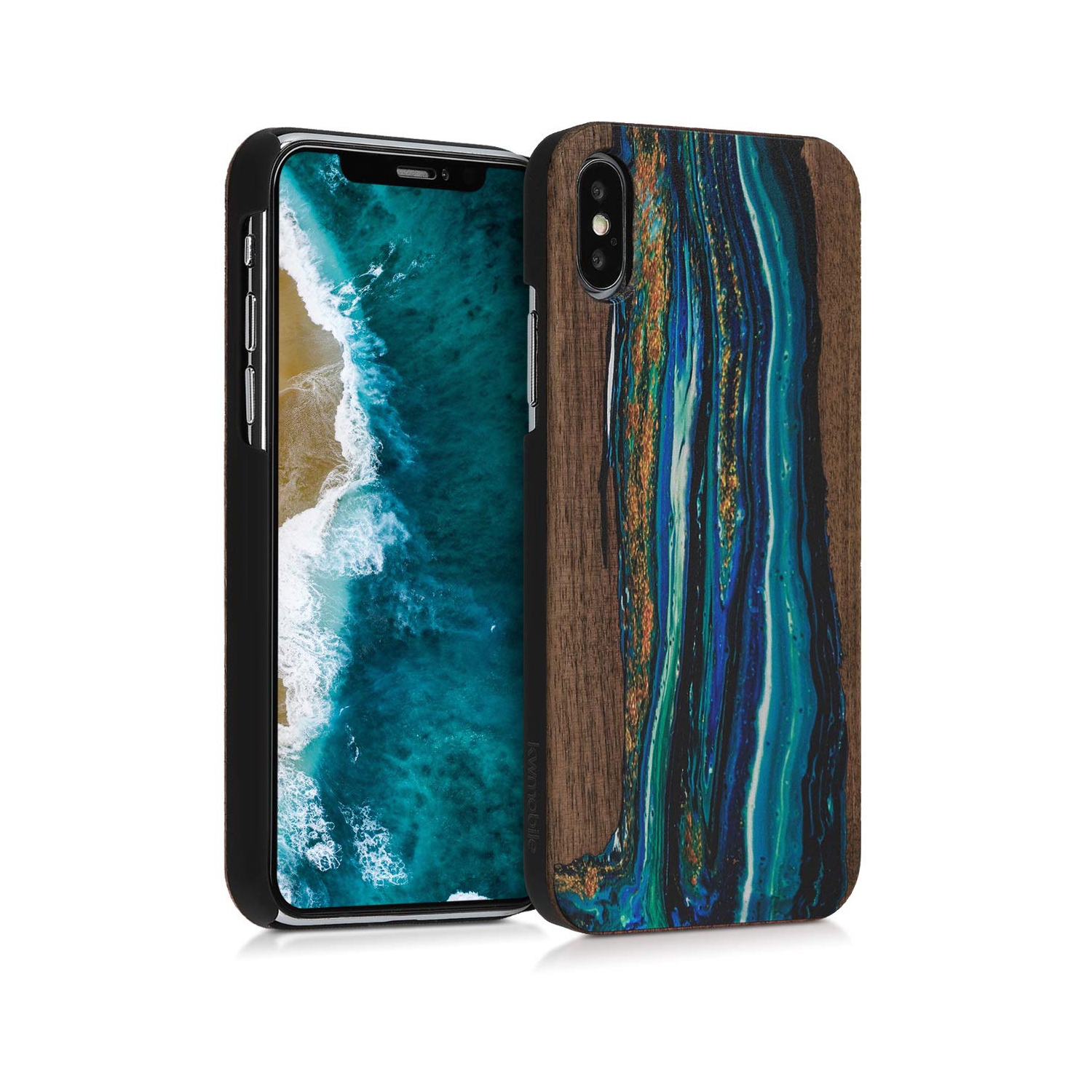 Apple iPhone X Wood Case - Non-Slip Natural Solid Hard Wooden Protective Cover