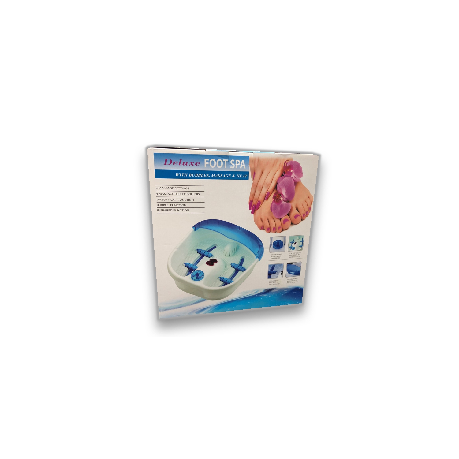 Aika SPA-588 Deluxe Foot Spa with Bubbles, Massage and Heat