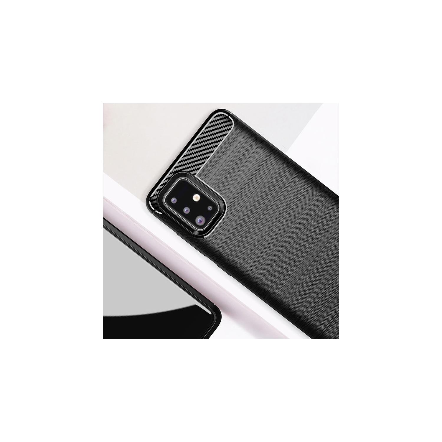 PANDACO Grey Brushed Metal Case for Samsung Galaxy A71 4G