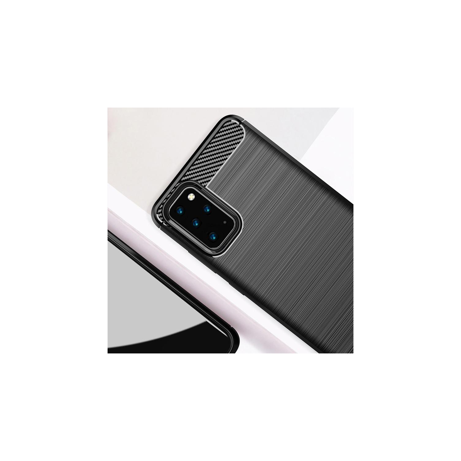 PANDACO Grey Brushed Metal Case for Samsung Galaxy S20+