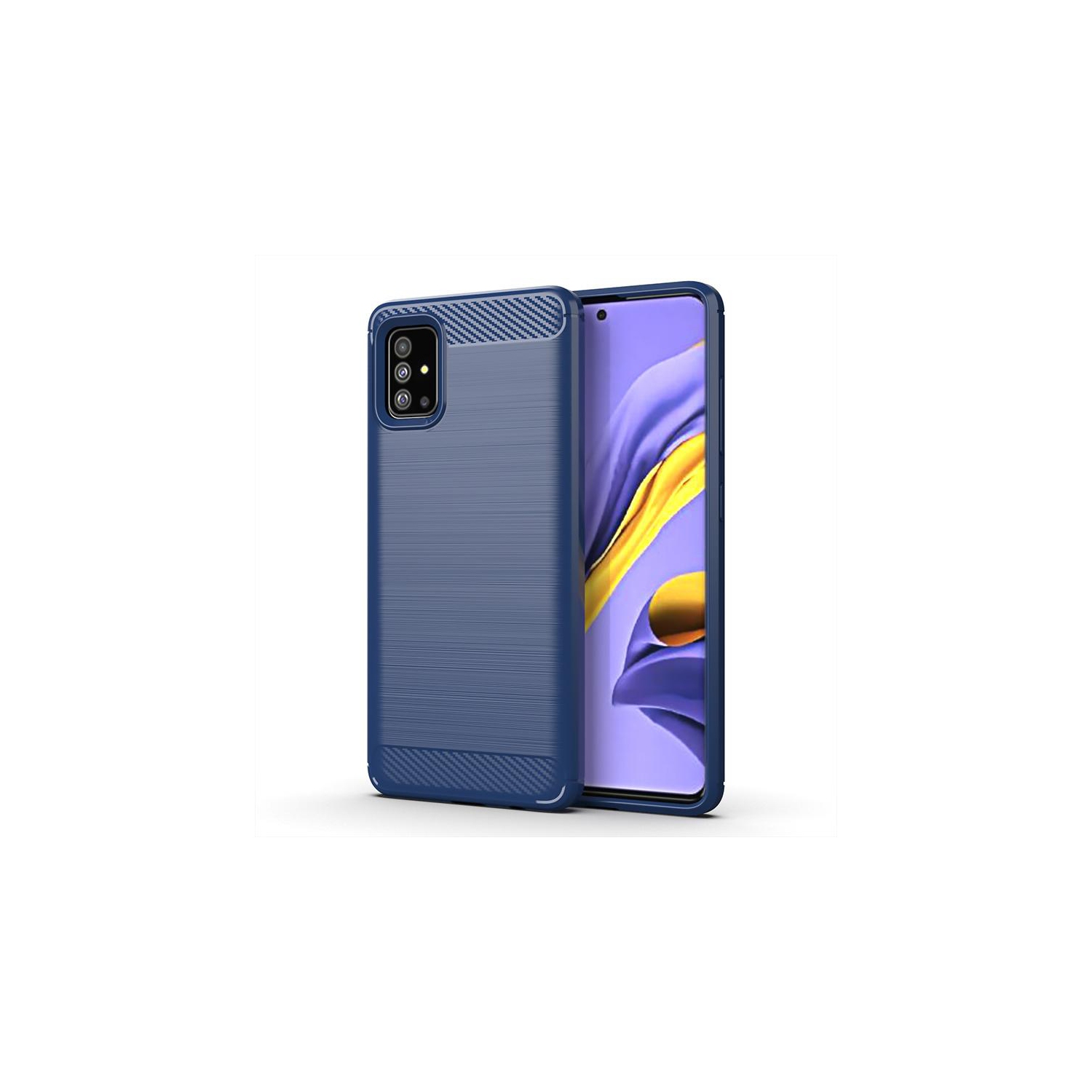 PANDACO Navy Brushed Metal Case for Samsung Galaxy A51 4G